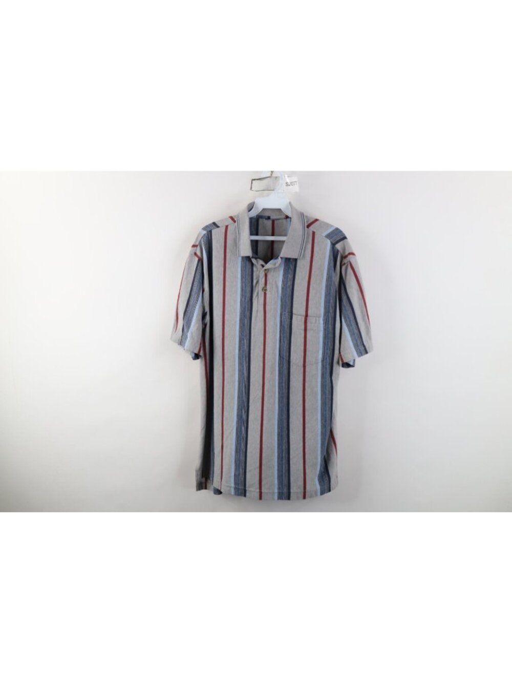 Vintage 90s Streetwear Mens Size Large Striped Color Block Knit Golf Polo Shirt